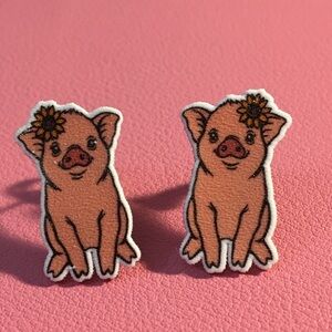 Cute Pig Earrings boho posts